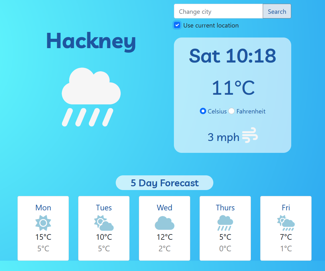 image of a weather app